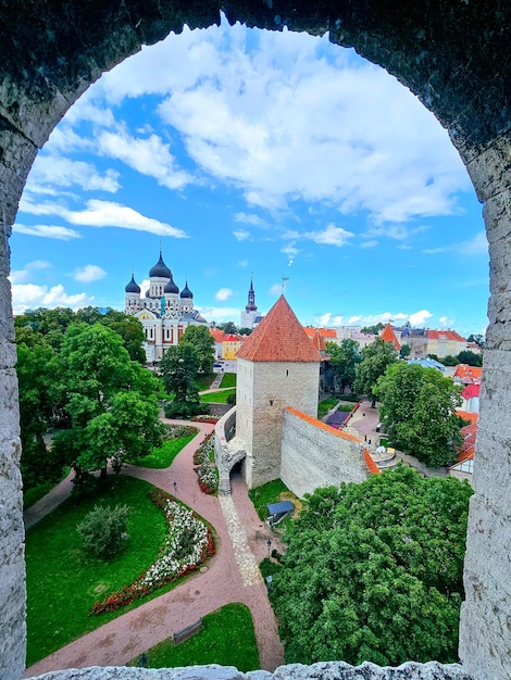 Medieval city walls of Tallinn capital of Estonia