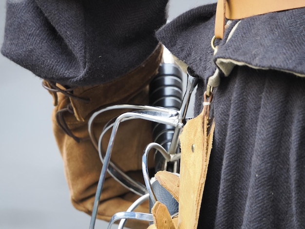 Medieval dress and sword detail