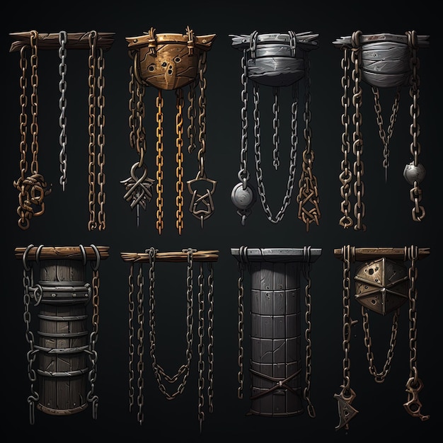 Photo medieval dungeon chains