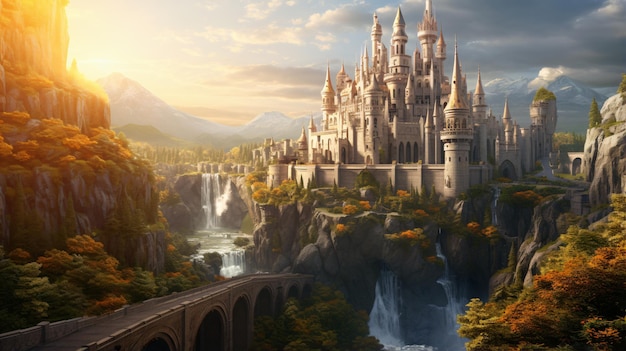 Medieval fantasy castle landscape