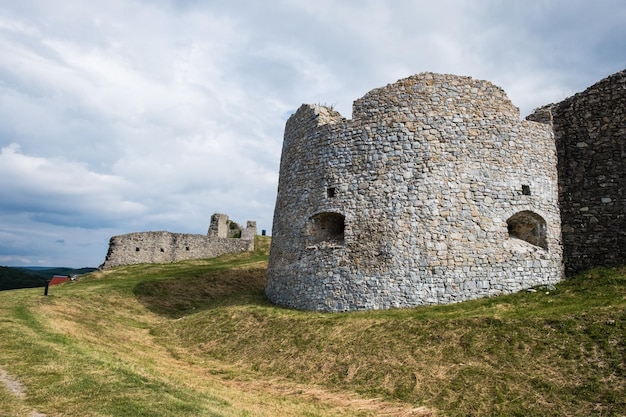 Photo medieval fortress stone ruins castle branc slovakia