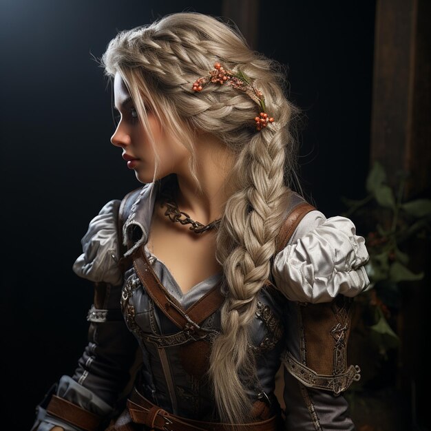 Photo medieval hair braid styles