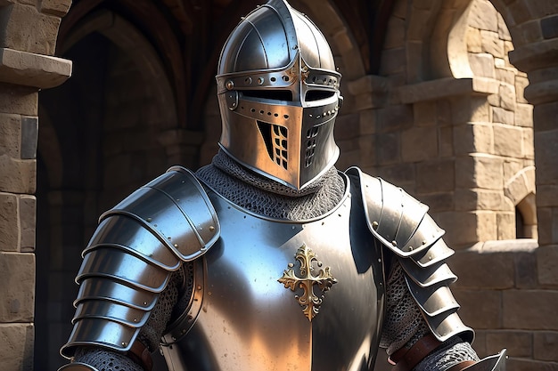 Medieval historical rendering of knight