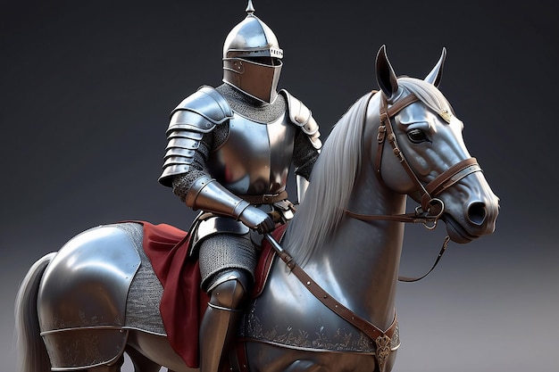 Medieval historical rendering of knight