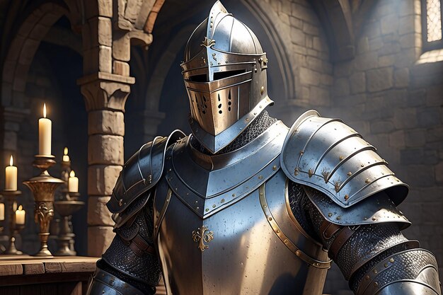 Medieval historical rendering of knight