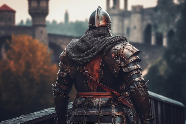 Medieval knight old warrior Generate Ai