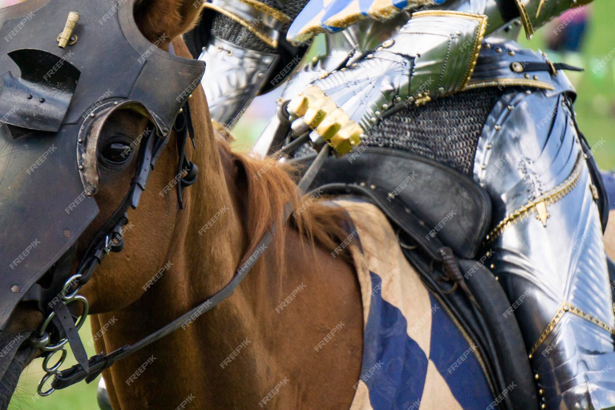 medieval knight and horse armor