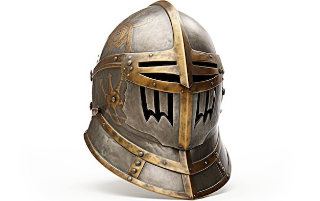 Фото Средневековый военный шлем knight39 на белом фоне