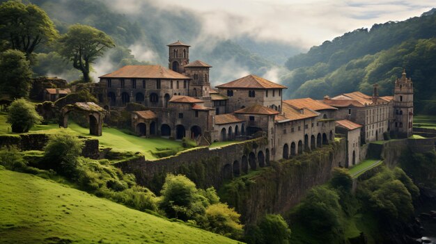 Medieval monastery of San Salvador in Asturias