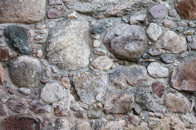 Medieval old house Texture of stone old masonry in dark blue and gray color