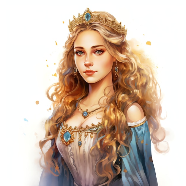 Medieval princess Medieval watercolor fantasy