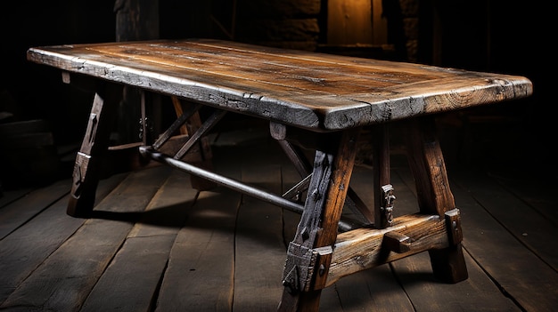 Medieval Simplicity Trestle Table in Classic Style