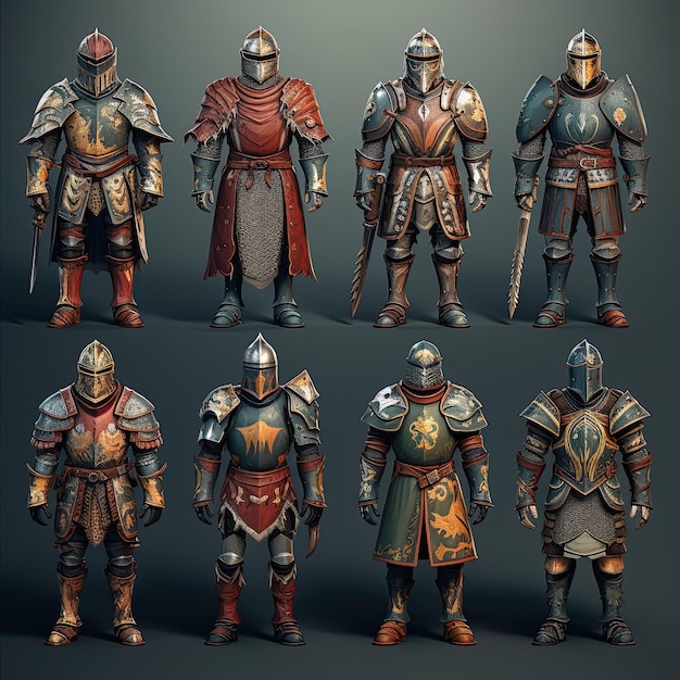 Photo medieval soldier game assets