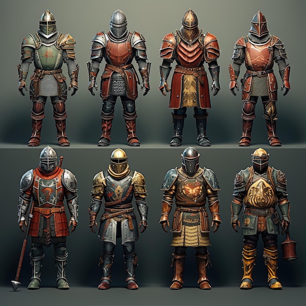 Средневековые игровые активы солдат