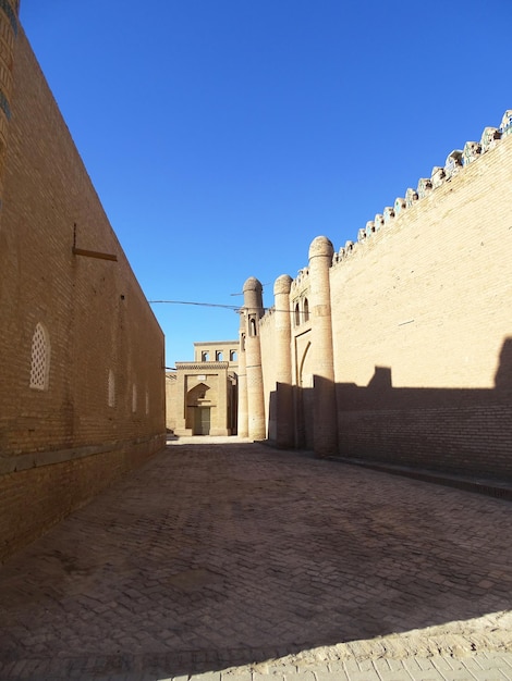 Medieval streets and buildings in Khiva city