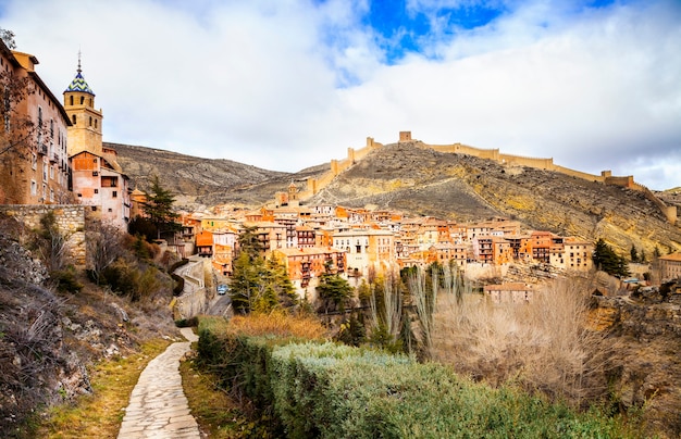 medieval terracotte village in Aragon