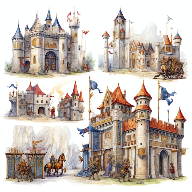 Medieval times Medieval watercolor fantasy