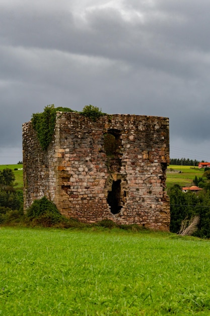 Medieval tower of Prendes - Tower in ruin - Asturias. 