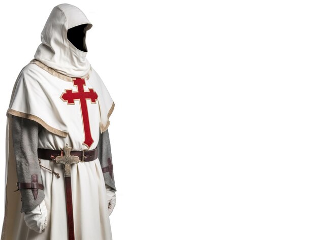 Medieval warrior templar in knight armor White background isolate AI generated