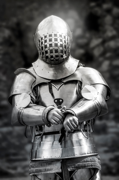 Photo medieval warrior waiting for his opponent