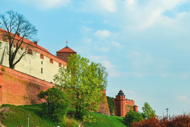 Medieval Wawel castle complex on Wawel in Krakow