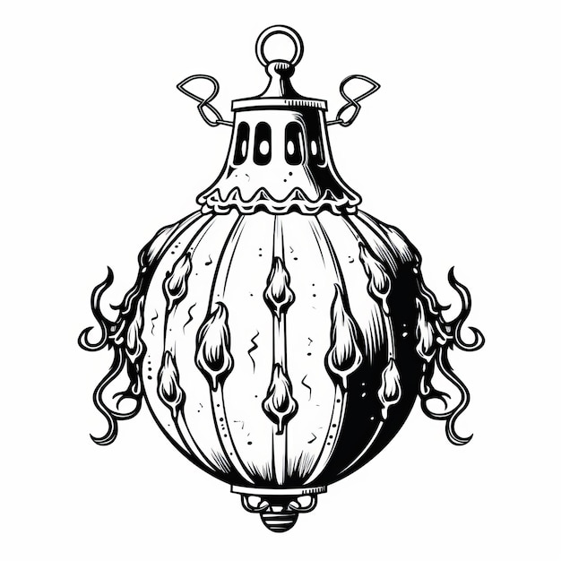 Photo medievalinspired black and white ornament drawing