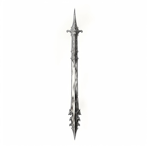 Photo medievalinspired sword art on white background