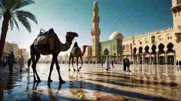 Photo medina saudi arabia 16 january 2024 masjid al nabawi prophets mosque green dome