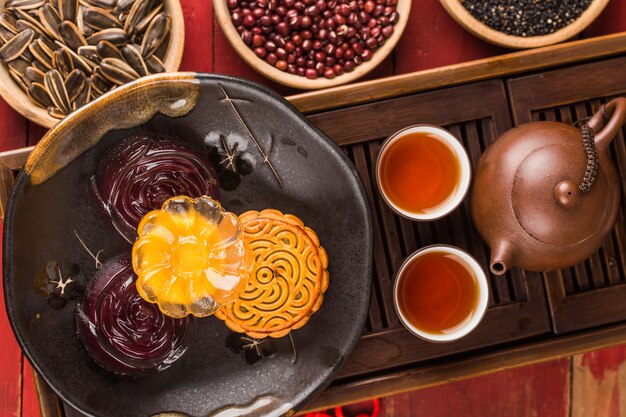 Medio Autumn Festival Chinees Traditioneel Gebak Mooncake