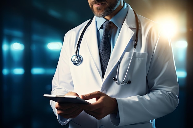 Medisch wetenschappelijk onderzoek met digitaal technologieconcept en diagnostisch systeem voor ziekenhuizen