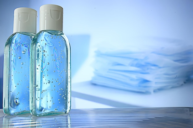 Medische antiseptische gel, virusbeschermingsconcept, schone handen, desinfectie van het coronavirus