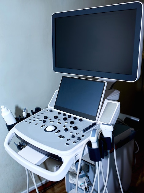 Foto medische apparatuur achtergrond close-up ultrasoonmachine