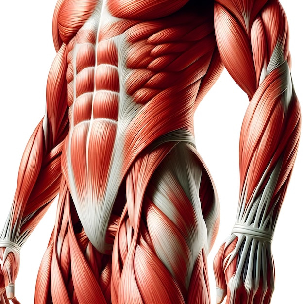 Medische illustratie van menselijke spieren Generatieve AI