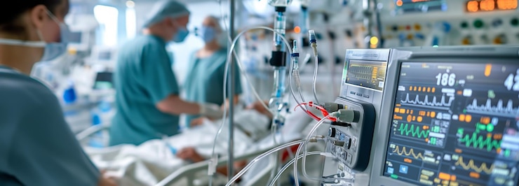 Foto medische monitor op de intensive care-afdeling