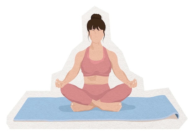 Meditatie png collage element sticker doorzichtige achtergrond