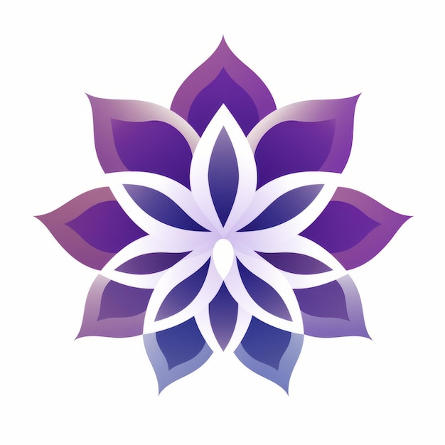 Foto meditatieve bloem logo donkerviolette en lichtviolette volkskunst