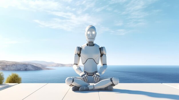 Meditating robot generative ai