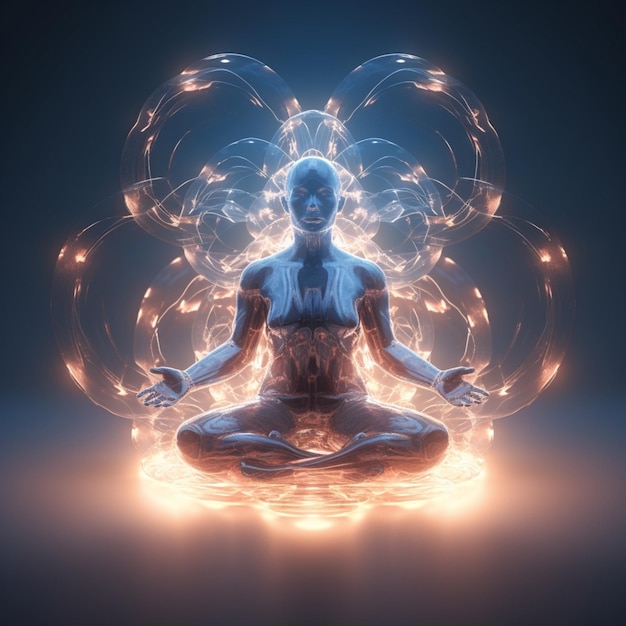 Meditation Energy Flow and Tranquility AI Generated image