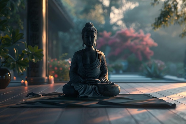 Meditation and mindfulness scenes octane render