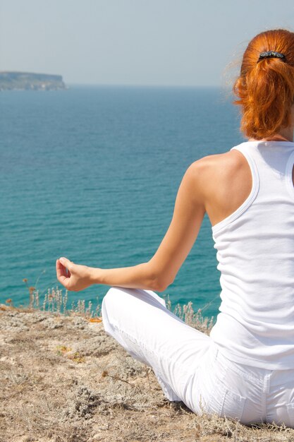 Meditation in mountains