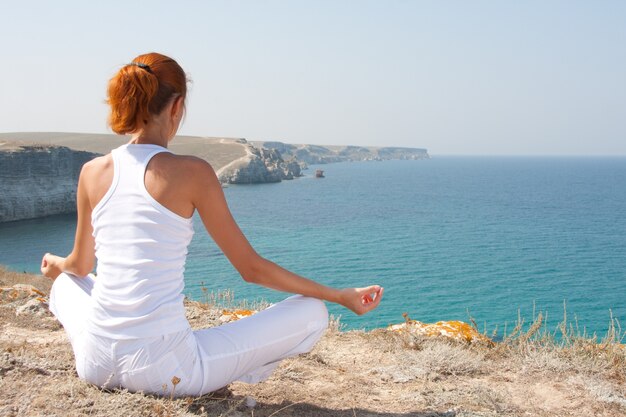 Meditation in mountains