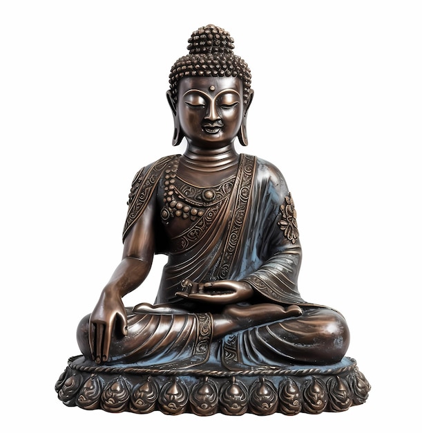 Photo meditation statue bronze