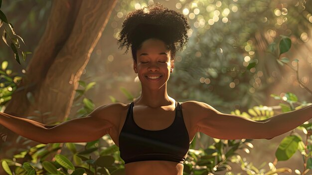 Meditation woman yoga smiling