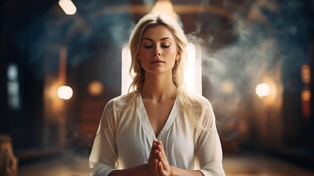 Foto donna di meditazione