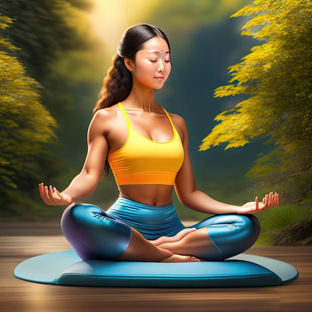 Meditation in yoga lotus position