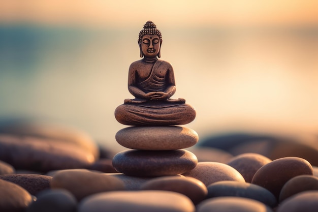 Meditative Tranquility Sitting Buddha in a Calm State
