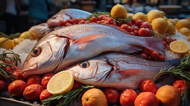 Mediterrane vis zeldzame markt volledig frame