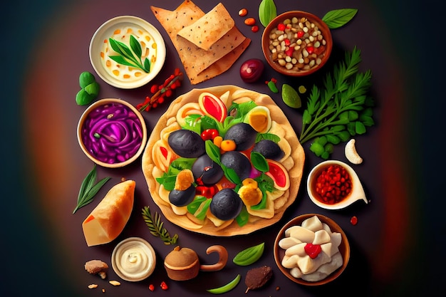 Mediterranean appetizer concept Generative Ai