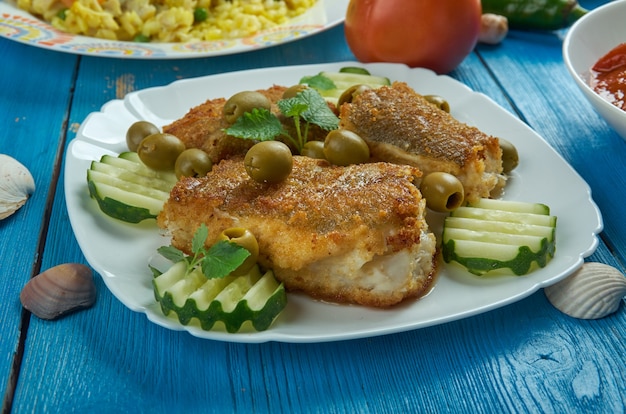 Mediterranean cuisine. Spanish-Style Cod