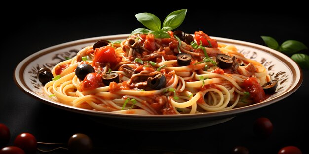 Mediterranean Delight Spaghetti with Fresh Tomato and Olive Infusion